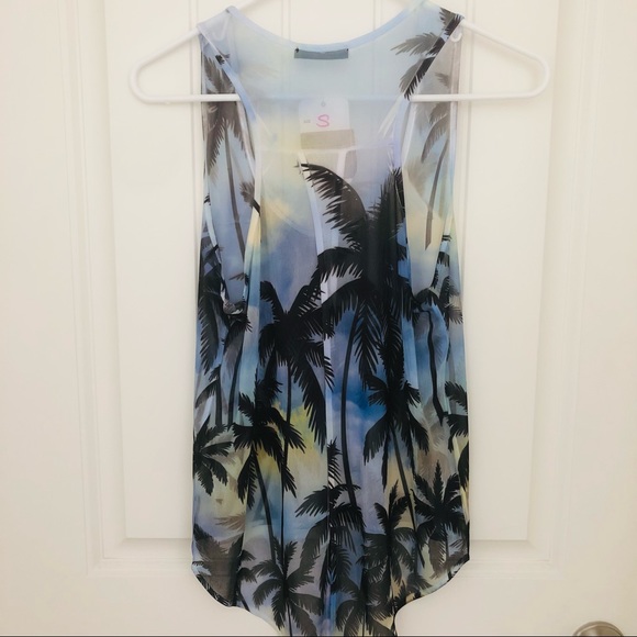 Crimson Ivy Sheer Palm Tree Shirt - Picture 2 of 4